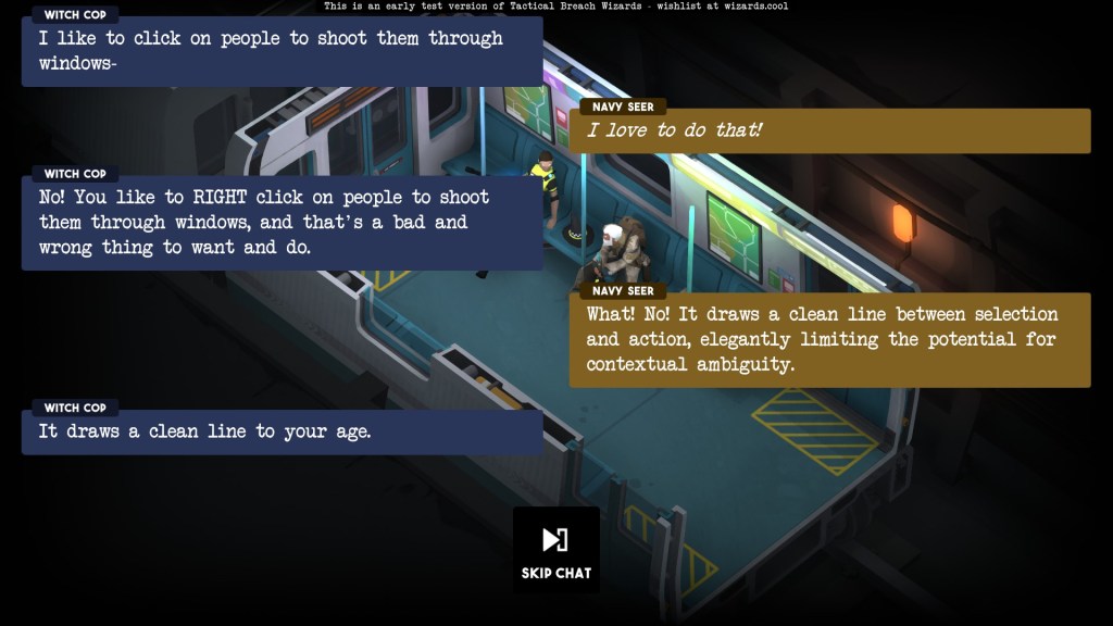 Tactical Breach Wizards screenshot dialogue