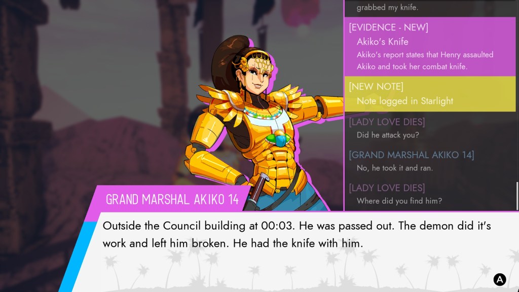 Paradise Killer screenshot: Grand Marshal Akiko 14